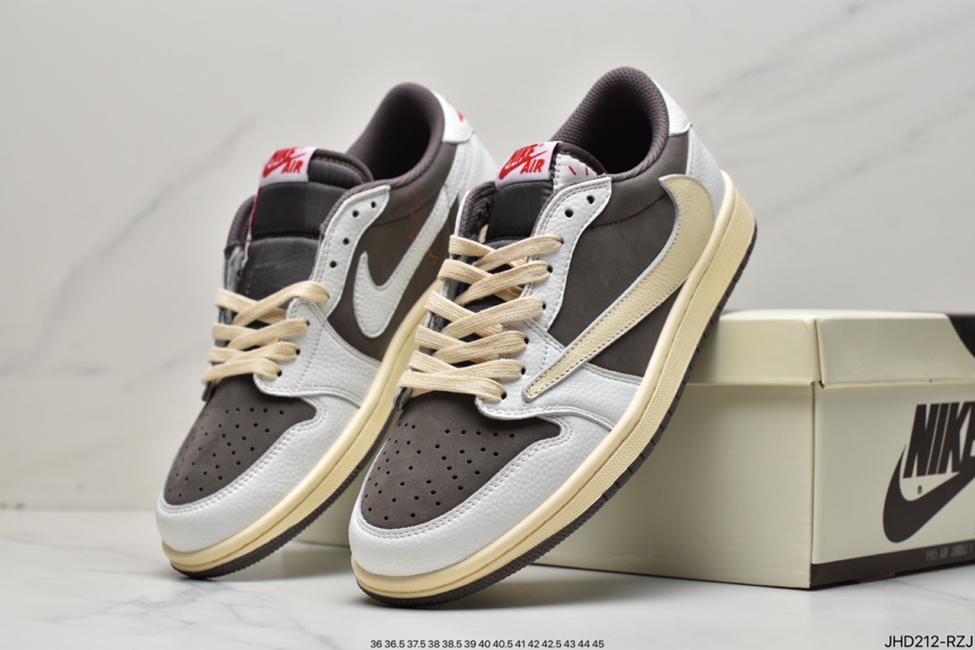 190 fragment design x Travis Scott x Nike Air Jordan 1 Low OG SP"Black/Green Toe"AJ1乔丹一代DM7866-361