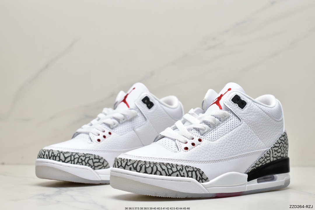 250 Air Jordan AJ3 Retro 罚球线白水泥配色 923096-101