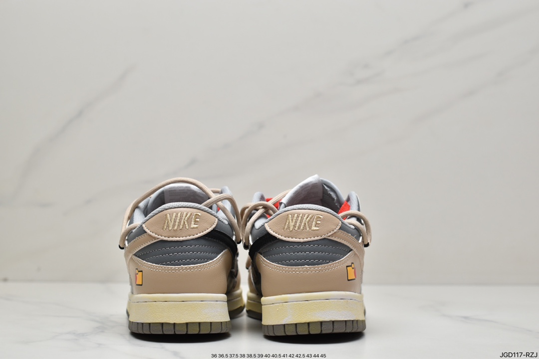 180 耐克/Nike SB Dunk Low Creamy/Tweed"解构绑带低帮休闲运动滑板板鞋 CW1590-006