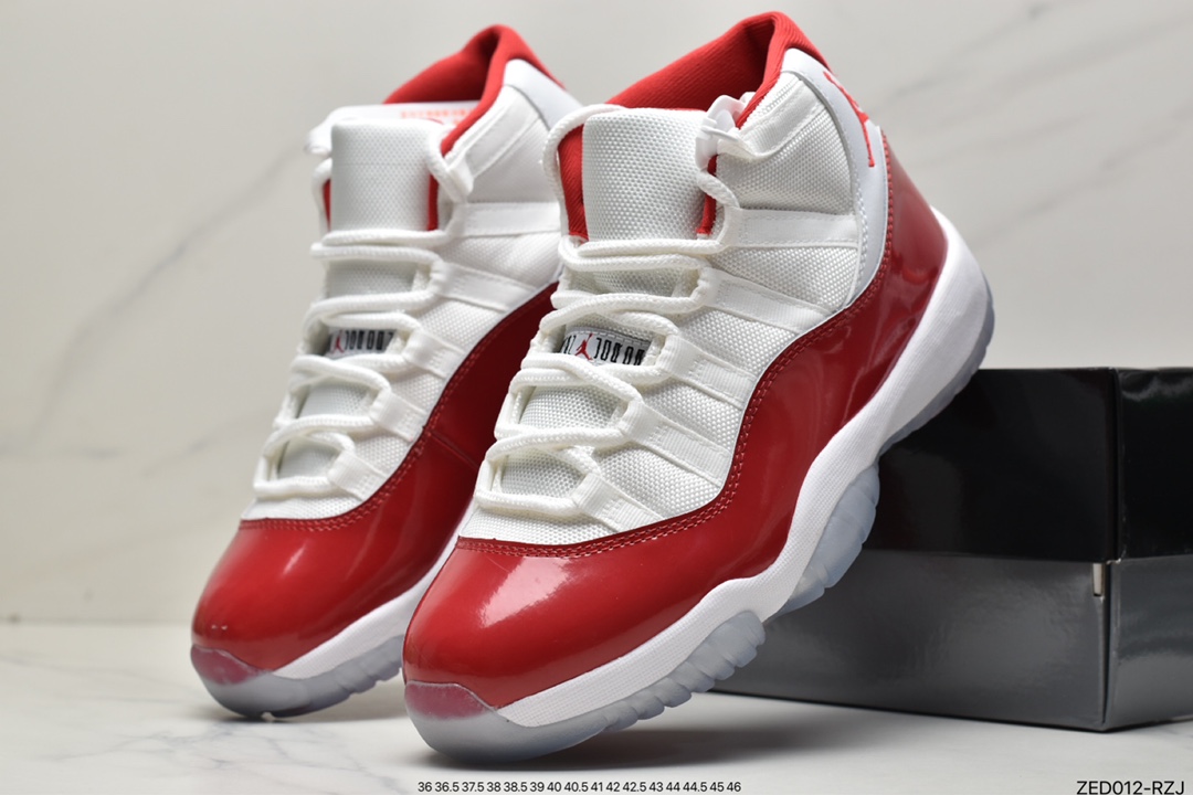 Air Jordan 11 ”Cherry” high-top cherry red shoes adopt white and red color matching CT8012-116