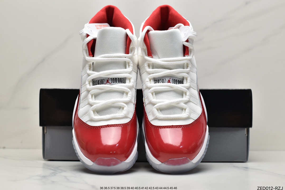 Air Jordan 11 ”Cherry” high-top cherry red shoes adopt white and red color matching CT8012-116