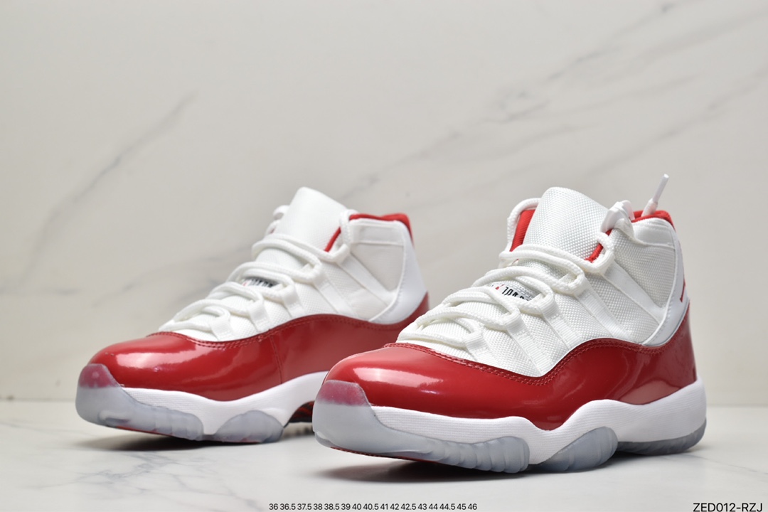 Air Jordan 11 ”Cherry” high-top cherry red shoes adopt white and red color matching CT8012-116