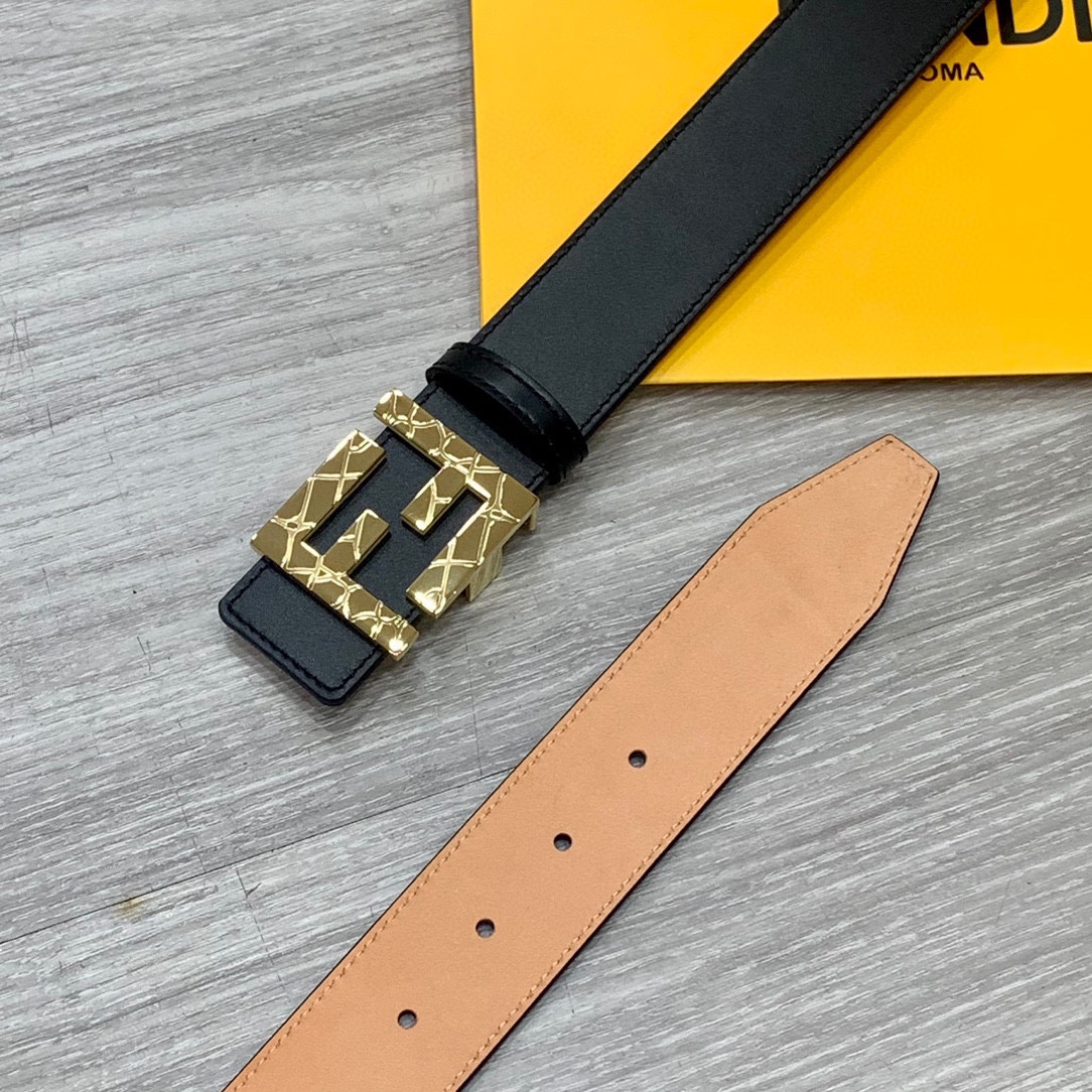 FENDl芬迪宽40MM双面原版小牛