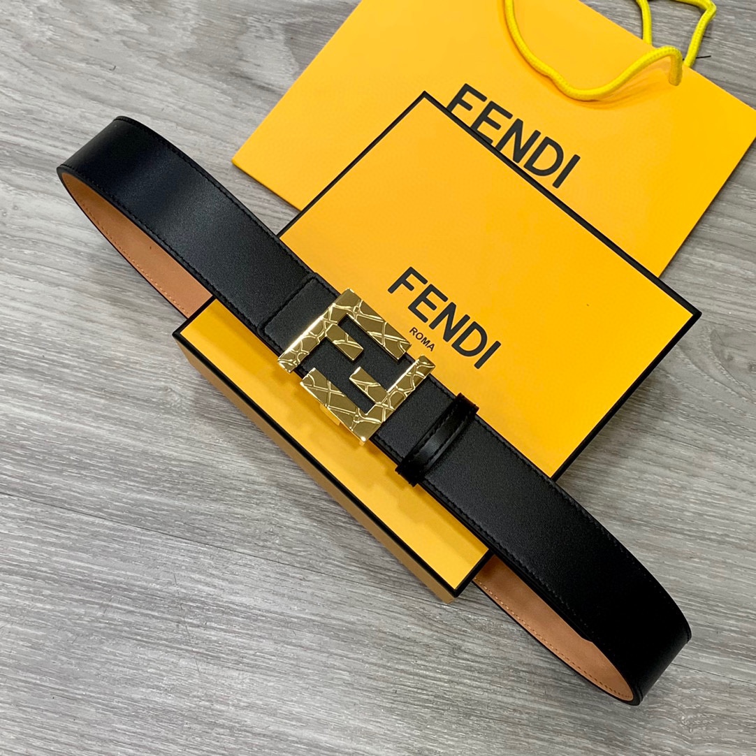 FENDl芬迪宽40MM双面原版小牛