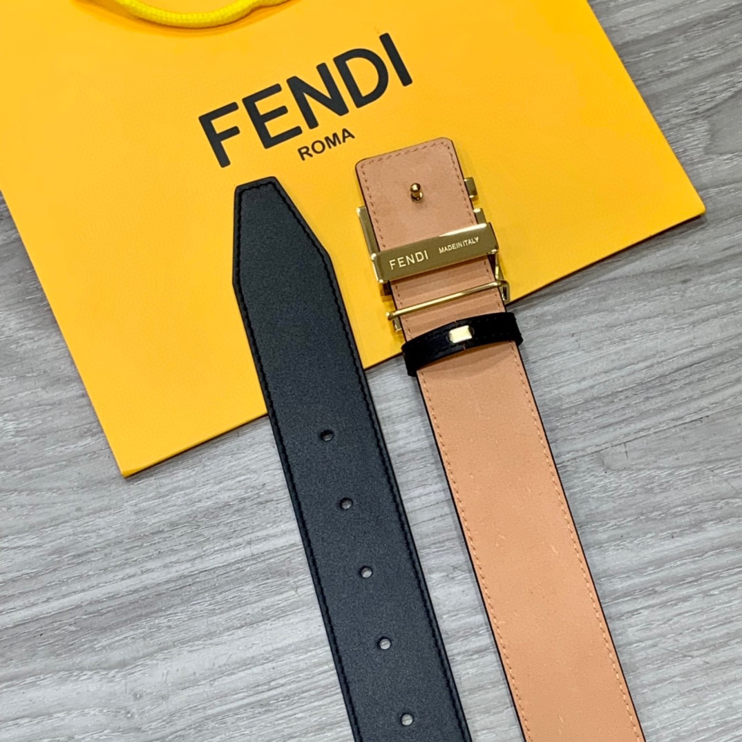 FENDl芬迪宽40MM双面原版小牛