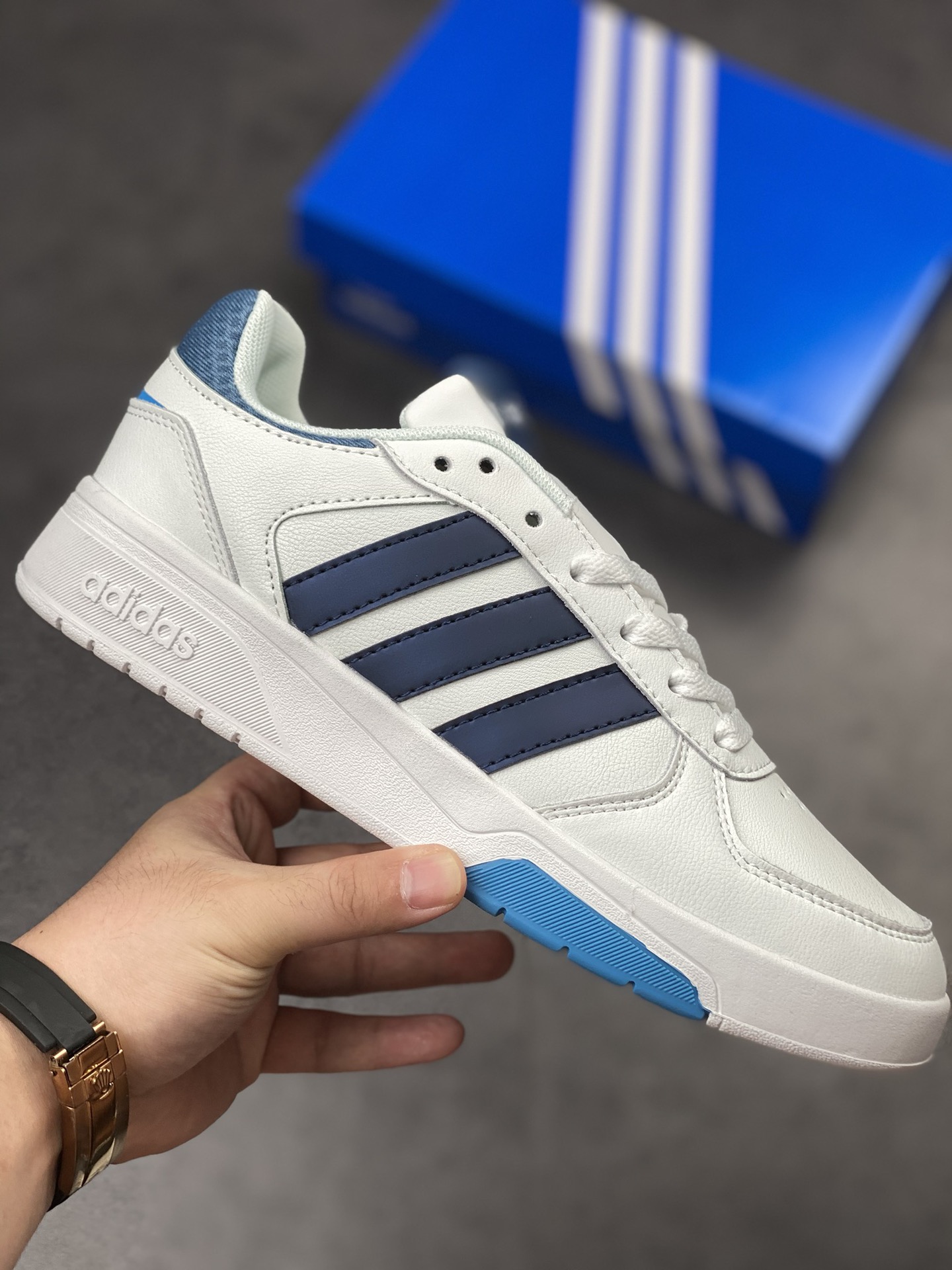 Adidas Originals Post UP Low State ”White Black Blue” Overseas Channel Version GW3866