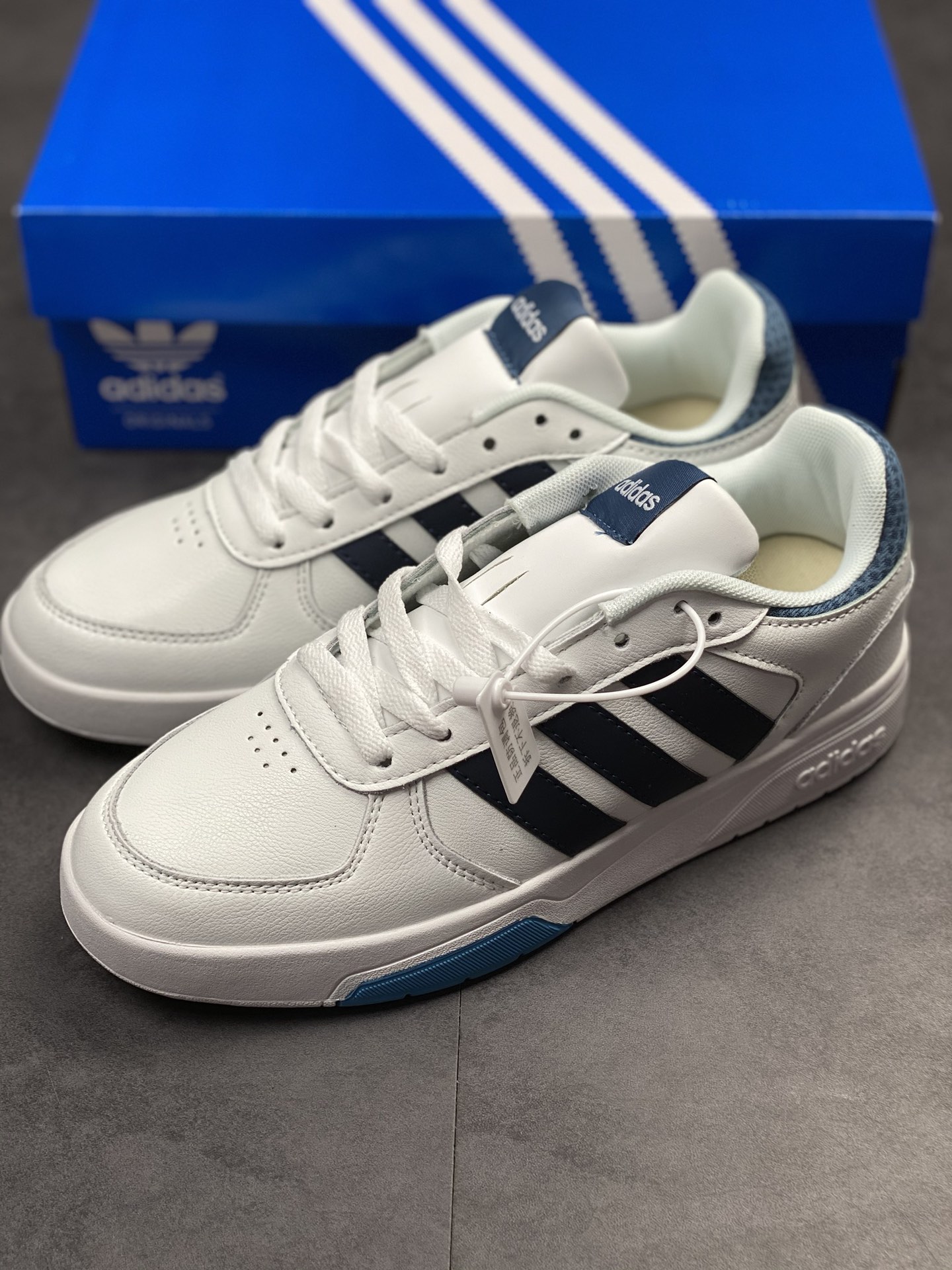 Adidas Originals Post UP Low State ”White Black Blue” Overseas Channel Version GW3866