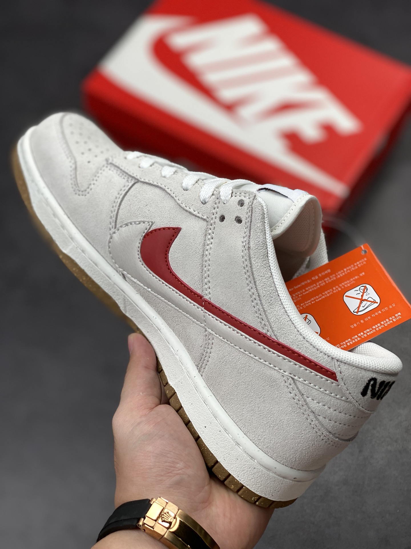 Nike SB Dunk Low SE ”85” Gray White Red Double Hook DO9457-100