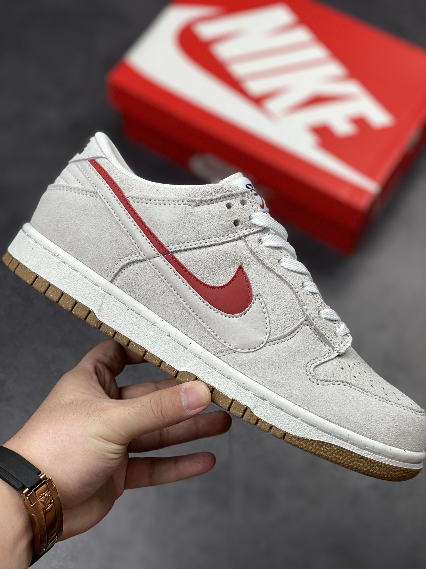 Nike SB Dunk Low SE ”85” Gray White Red Double Hook DO9457-100