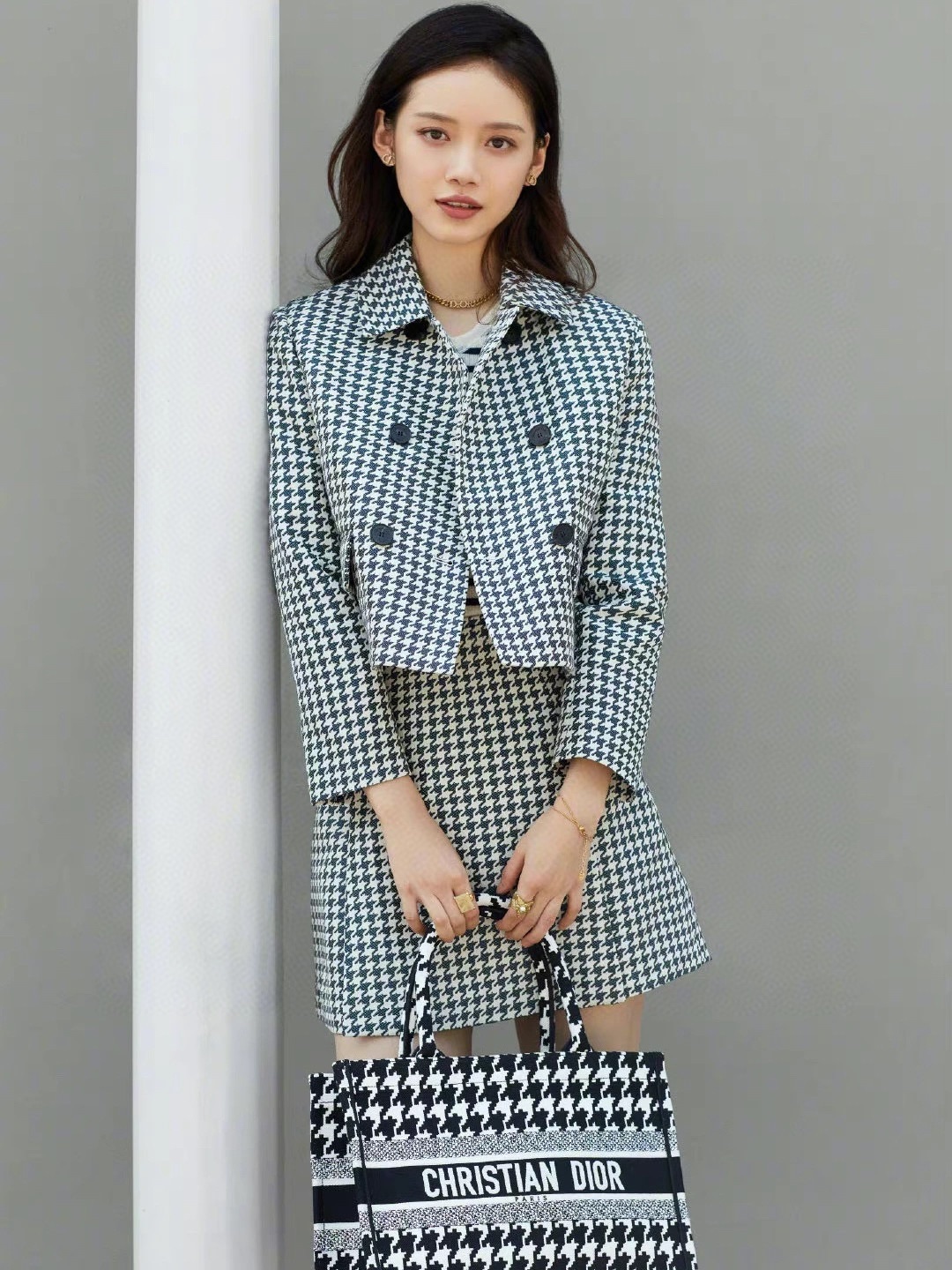 2022Dior 2022FW独家首发d🏠22早秋新款 经典千鸟格套装
