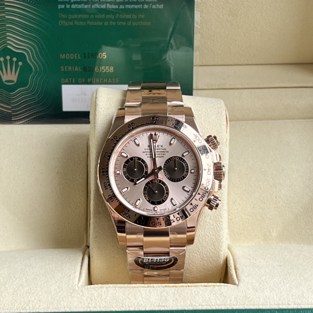 Rolex Daytona Alto
 Orologio da Polso Migliore replica di lusso
 Blu Rose Oro rosa Bianco Splicing