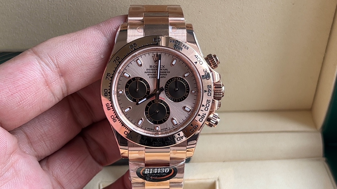 Rolex Daytona Orologio da Polso Blu Rose Oro rosa Bianco Splicing