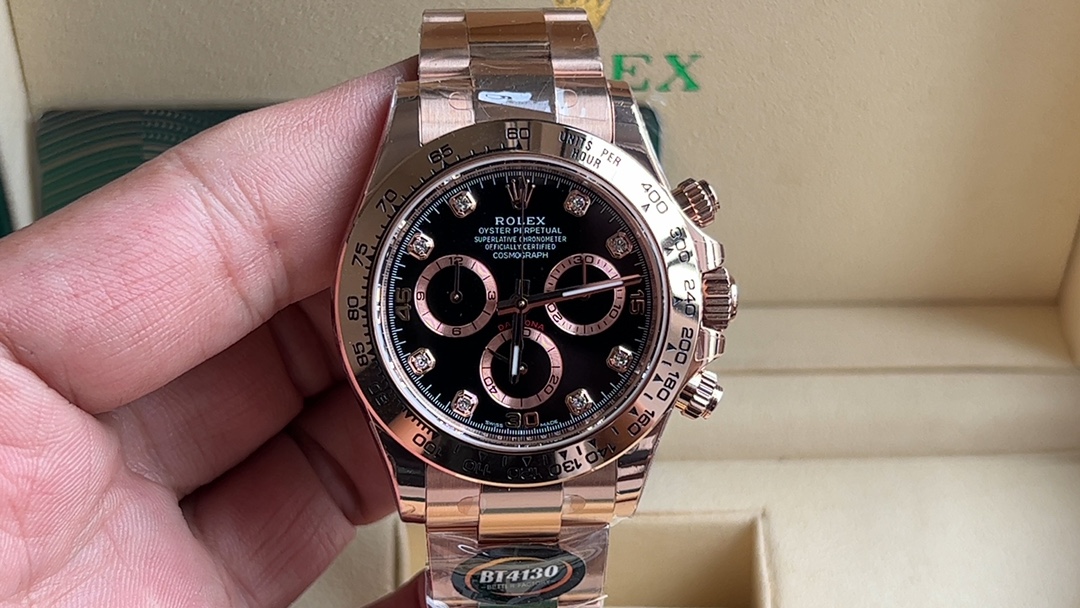 Rolex Daytona Orologio da Polso Blu Rose Oro rosa Bianco Splicing