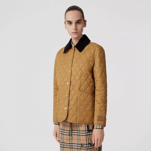 Burberry Women's Diamond Quilted Jacket,Short Cotton-padded Coat 1 Burberry Women's Diamond Quilted Jacket,Short Cotton-padded Coat