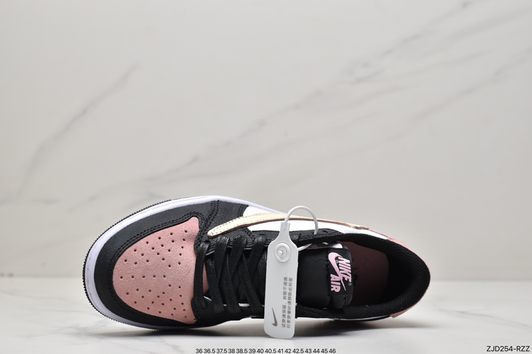 240 Air Jordan 1 Low OG Bleached Coral粉麂皮拼接倒勾DM7866-066
