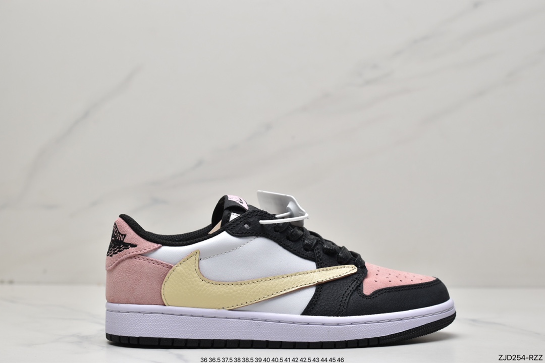 240 Air Jordan 1 Low OG Bleached Coral粉麂皮拼接倒勾DM7866-066