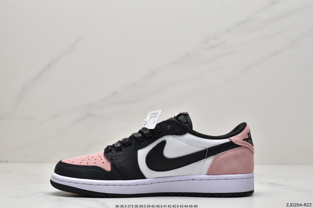 240 Air Jordan 1 Low OG Bleached Coral粉麂皮拼接倒勾DM7866-066