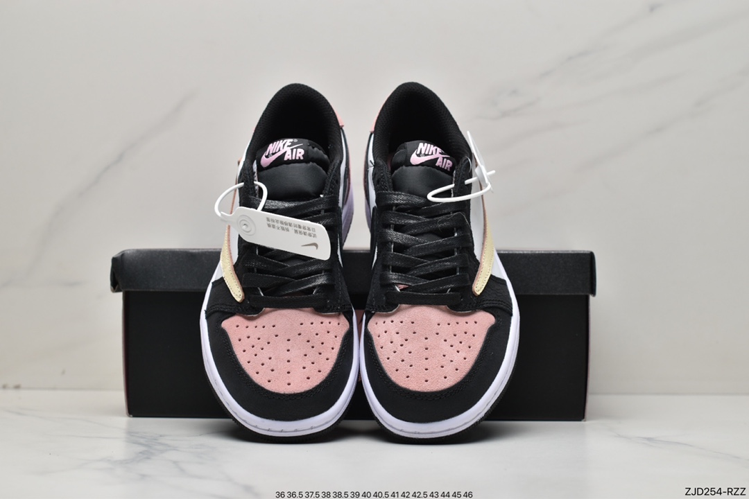 240 Air Jordan 1 Low OG Bleached Coral粉麂皮拼接倒勾DM7866-066
