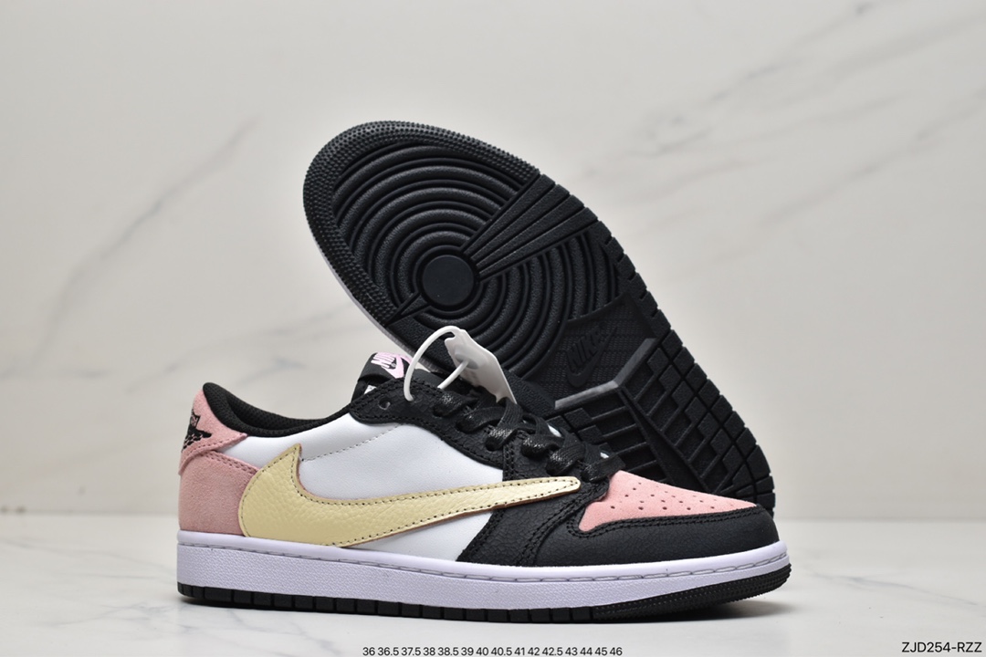 240 Air Jordan 1 Low OG Bleached Coral粉麂皮拼接倒勾DM7866-066