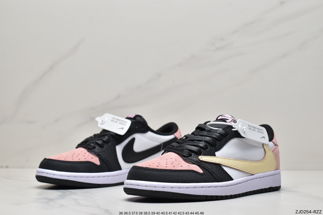 240 Air Jordan 1 Low OG Bleached Coral粉麂皮拼接倒勾DM7866-066