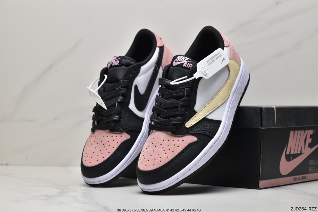 240 Air Jordan 1 Low OG Bleached Coral粉麂皮拼接倒勾DM7866-066