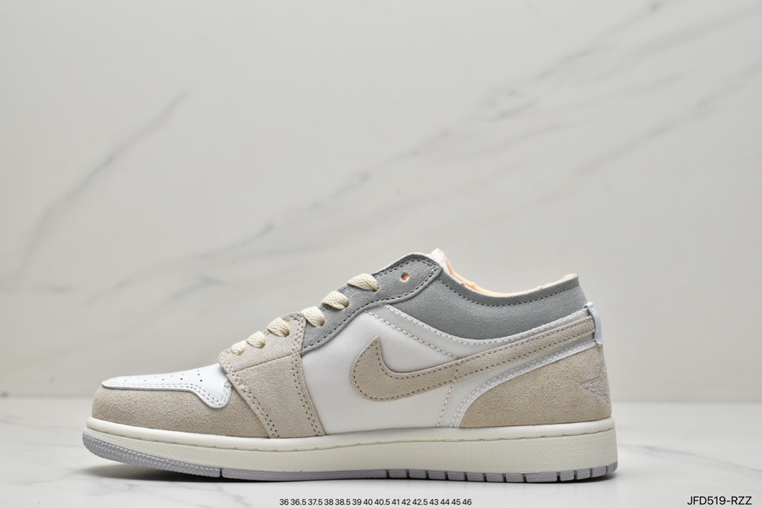 Air Jordan 1 Low White Gray Stitching Official Synchronous New Color DN1635-100