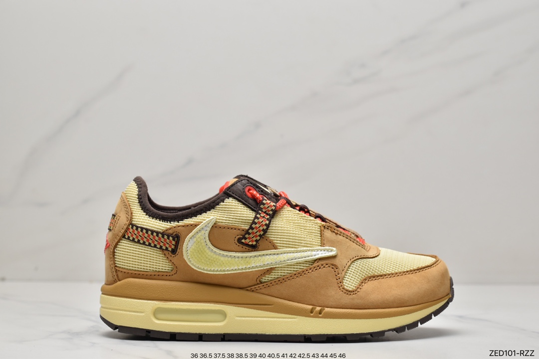 Travis Scott x Nike Air Max 1 ”Cactus Jack” Revised Low Top Retro Jogging Shoes DO9392-200