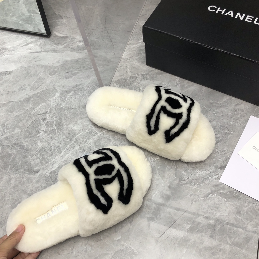 Chanel香奈儿毛毛拖Chanel