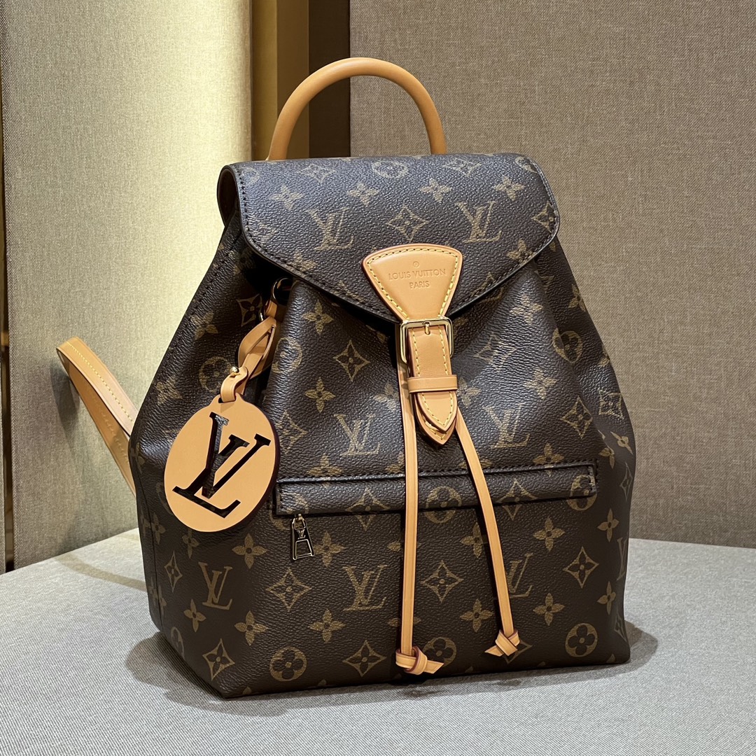 Louis Vuitton LV Montsouris Bags Backpack Monogram Canvas Cowhide