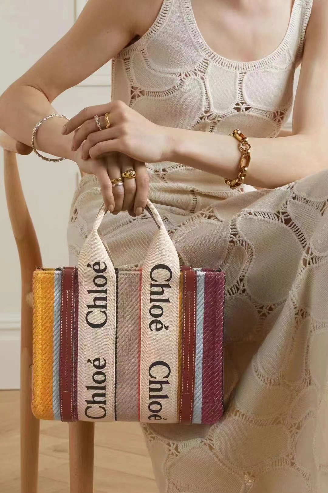 NO:405965,Rainbow color combination, upper body effect sharing#, Chloe, original leather19860909彩虹拼色 上身效果分享#,克洛伊，原厂皮,Bag