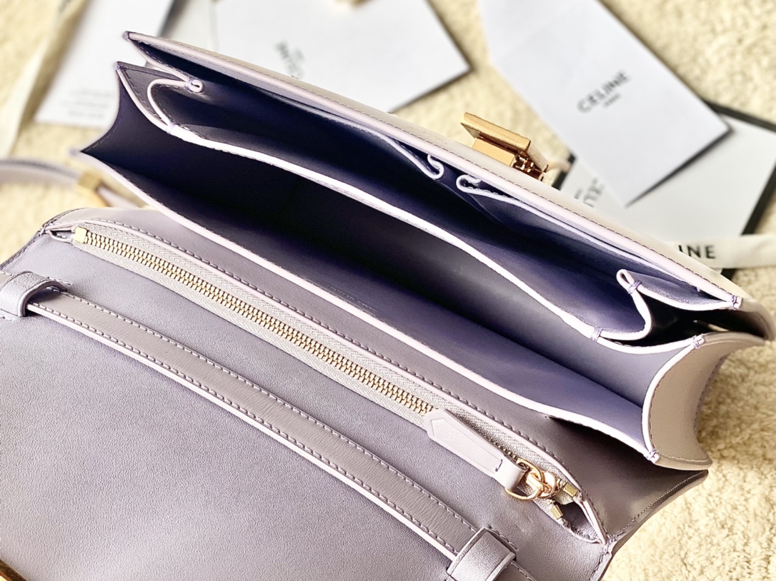 CELINE赛琳自然细牙签纹box牛皮肩背包164173