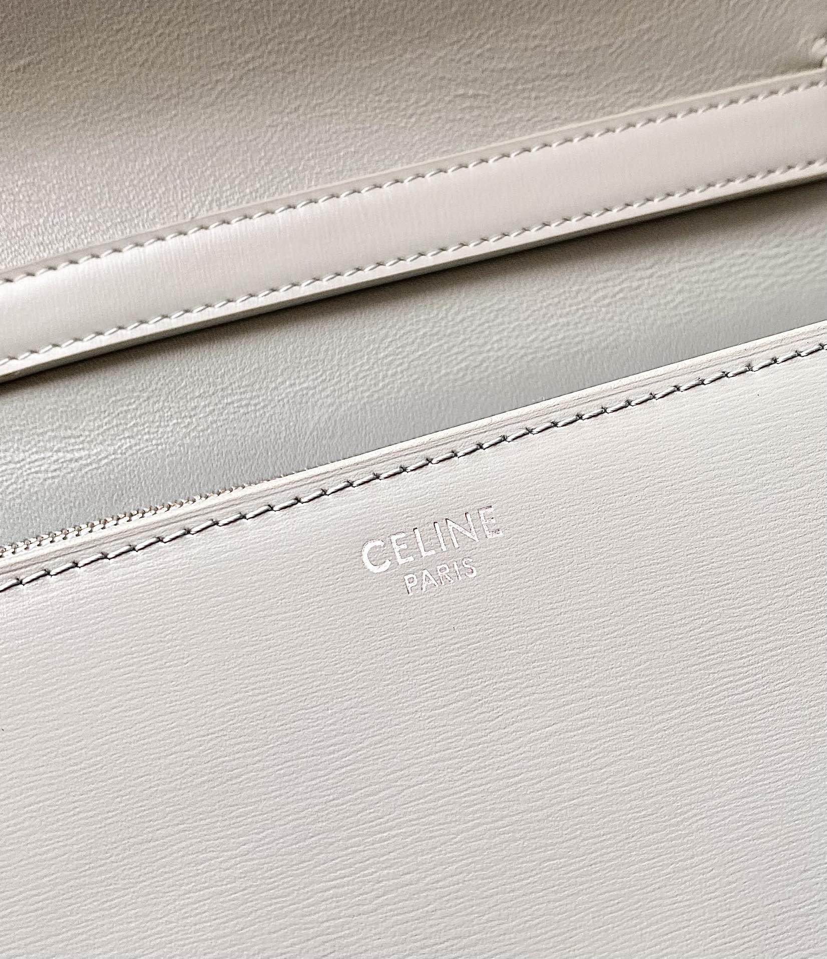 CELINE赛琳自然细牙签纹box牛皮肩背包164173