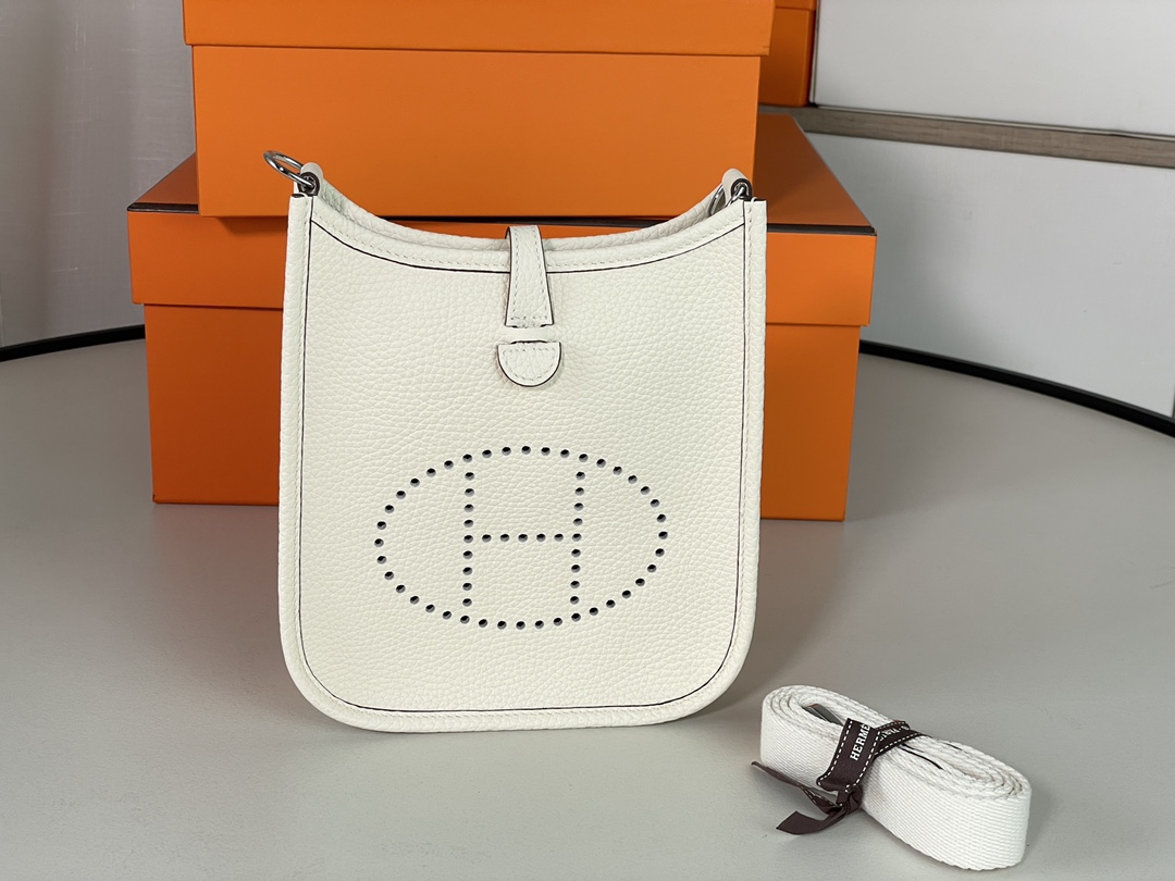 Hermes Evelyne Crossbody & Shoulder Bags White Mini