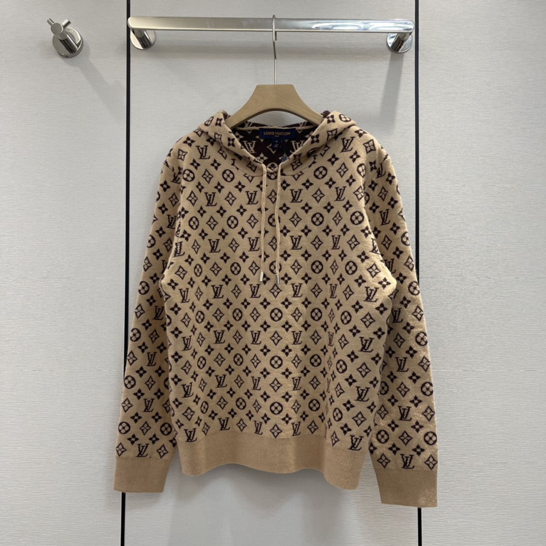 Louis Vuitton Clothing Knit Sweater Sweatshirts Buy AAA Cheap
 Black White Knitting Fall/Winter Collection