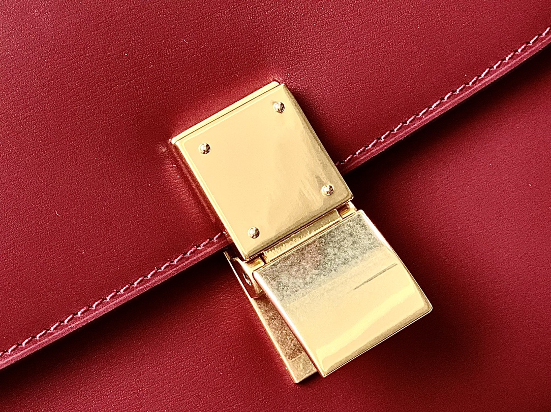 CELINE赛琳自然细牙签纹box牛皮肩背包192523