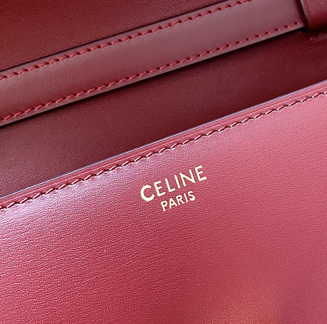 CELINE赛琳自然细牙签纹box牛皮肩背包192523