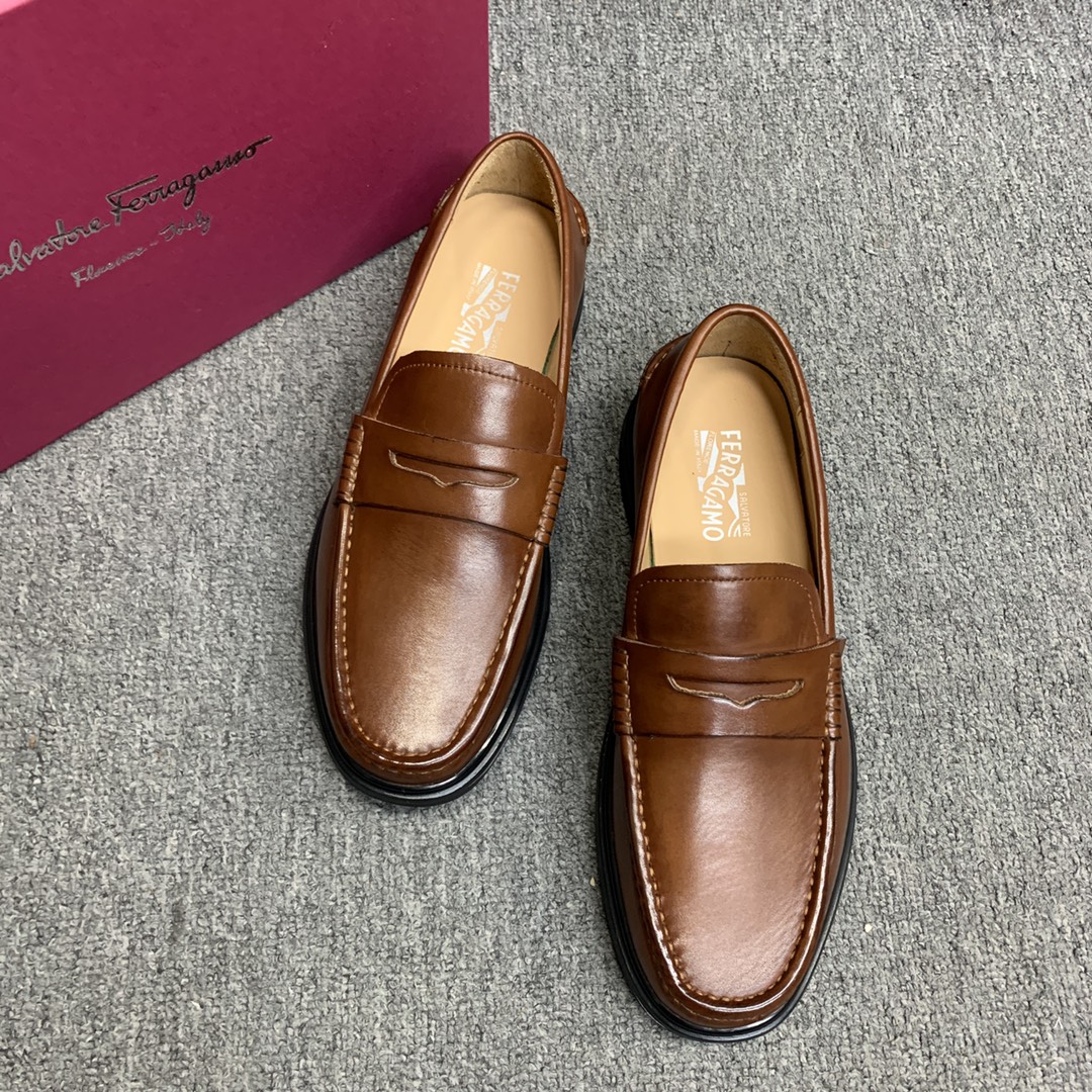 Ferragamo Style Leather Men's Shoes Lookbook Reference image 2