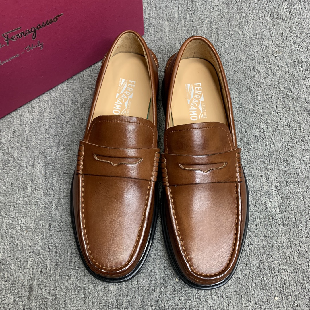 Ferragamo Style Leather Men's Shoes Lookbook Reference image 1