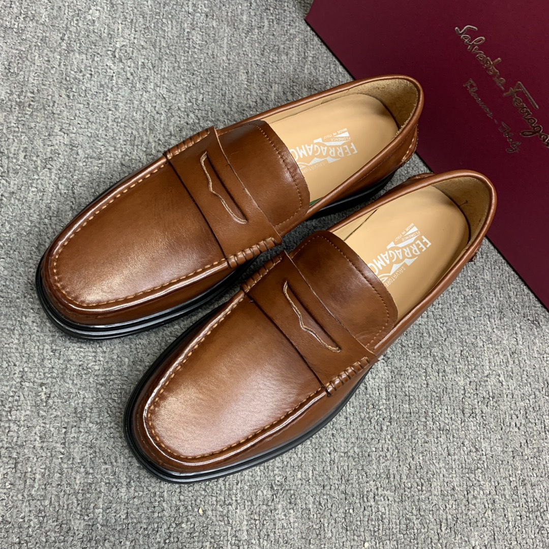 Ferragamo Style Leather Men's Shoes Men's Shoes Men's Shoes detail image 3 from source 783366