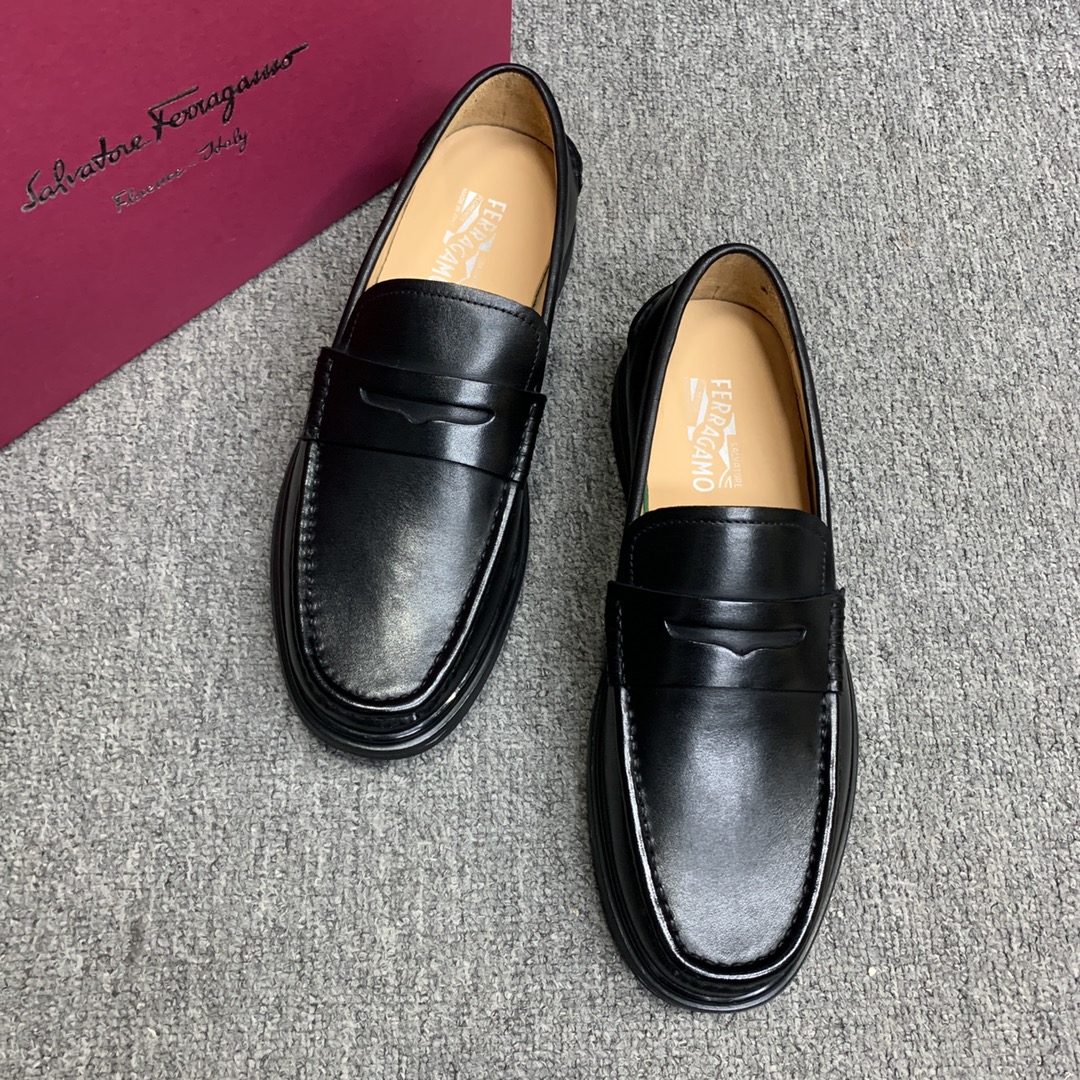 Ferragamo Style Leather Men's Shoes Lookbook Reference image 2