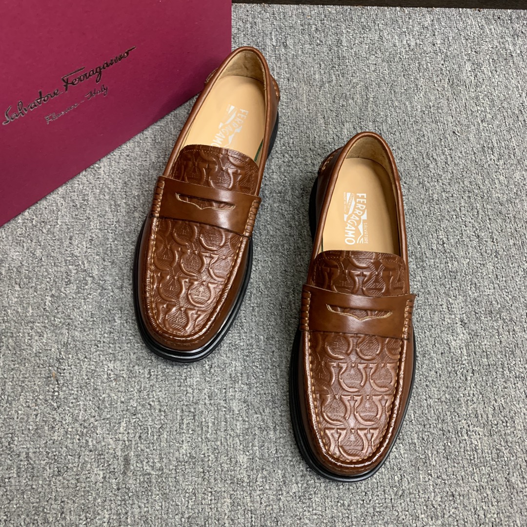 Ferragamo Style Leather Men's Shoes Lookbook Reference image 2