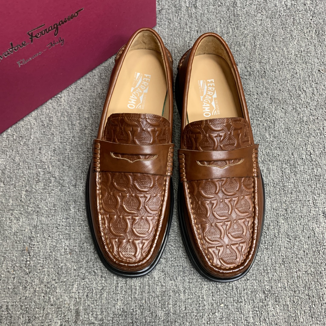 Ferragamo Style Leather Men's Shoes Lookbook Reference image 1