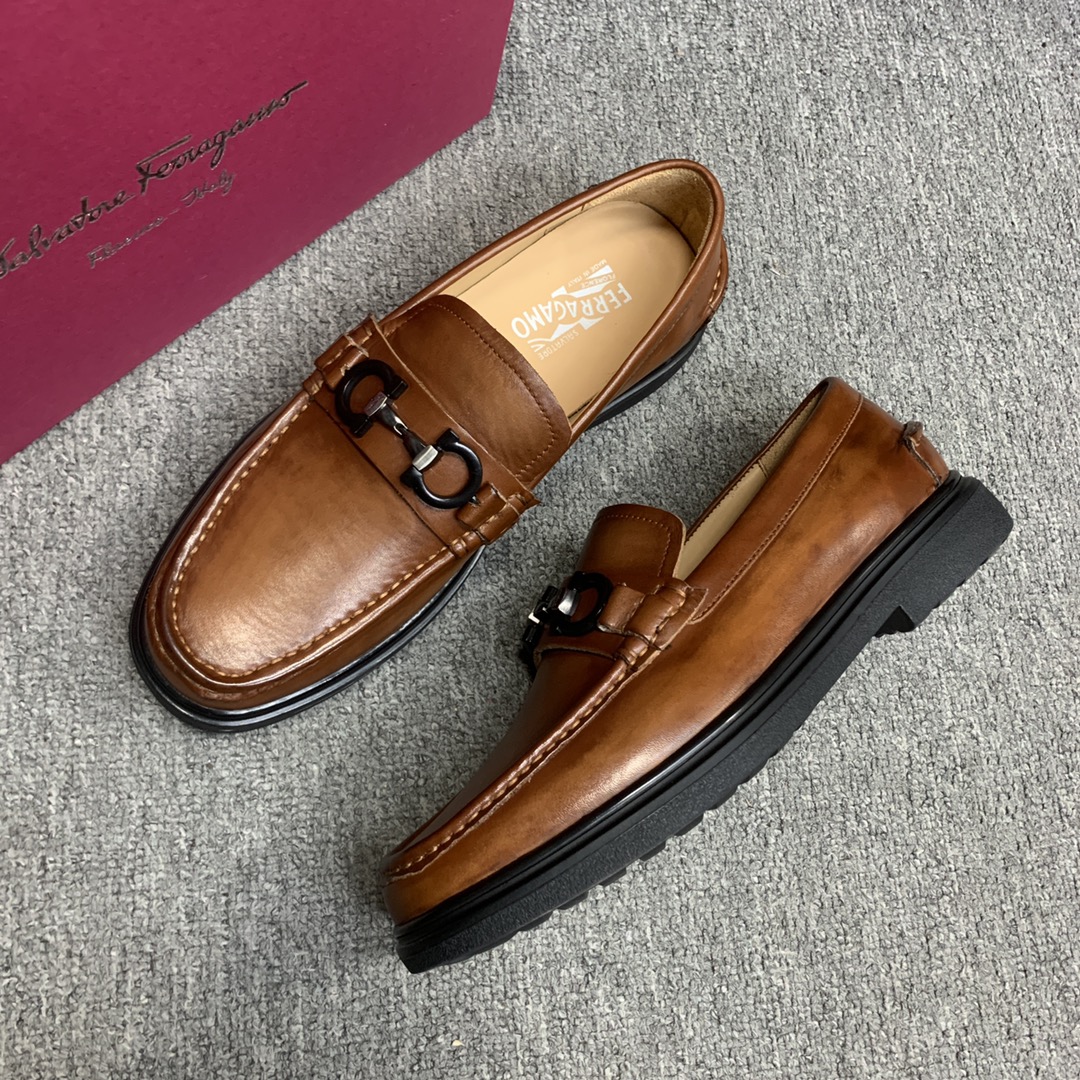 Ferragamo Style Leather Men's Shoes Men's Shoes Men's Shoes detail image 6 from source 783359