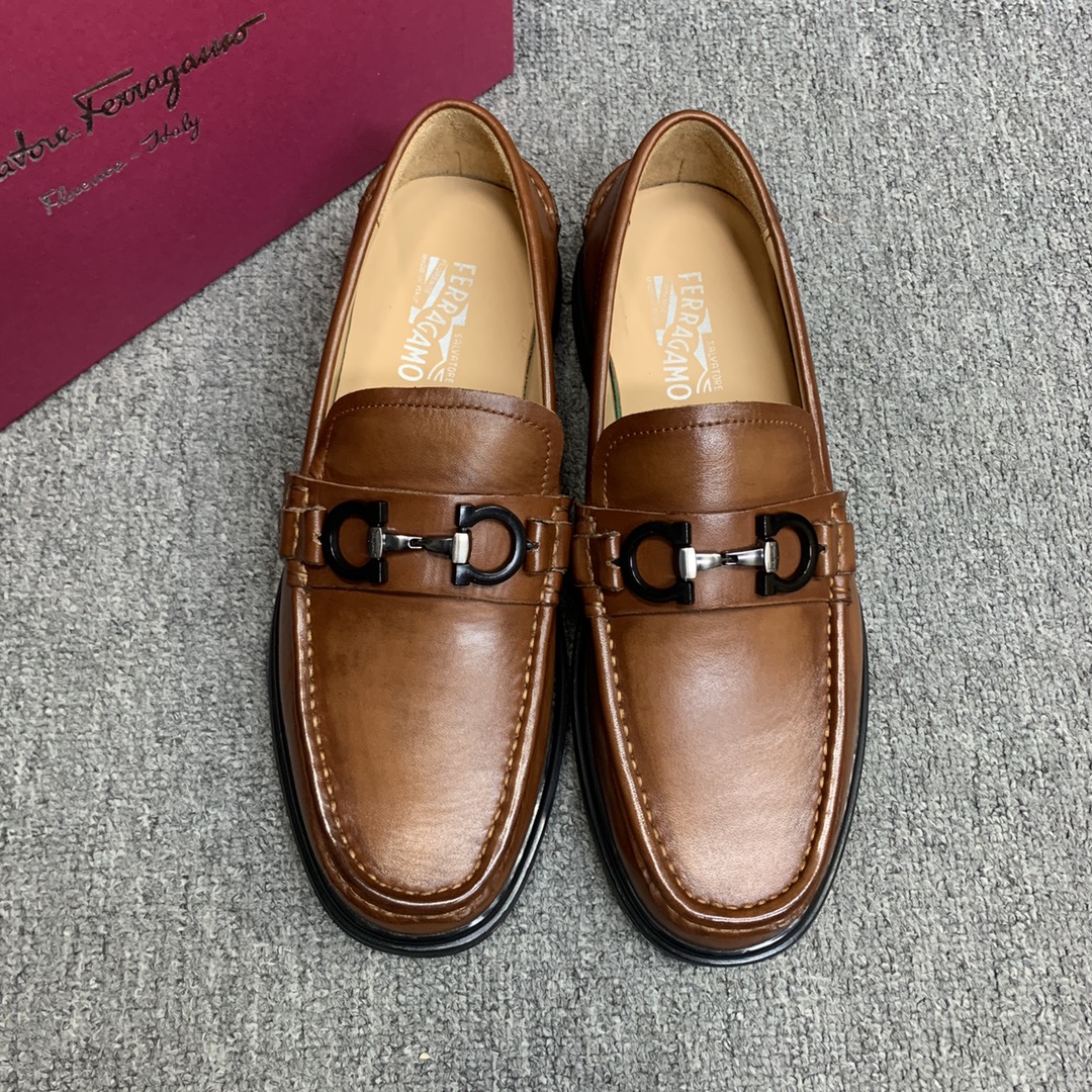 Ferragamo Style Leather Men's Shoes Lookbook Reference image 1