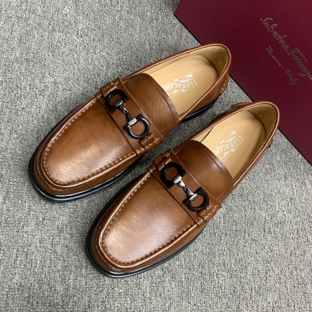 Ferragamo Style Leather Men's Shoes Men's Shoes Men's Shoes detail image 3 from source 783359