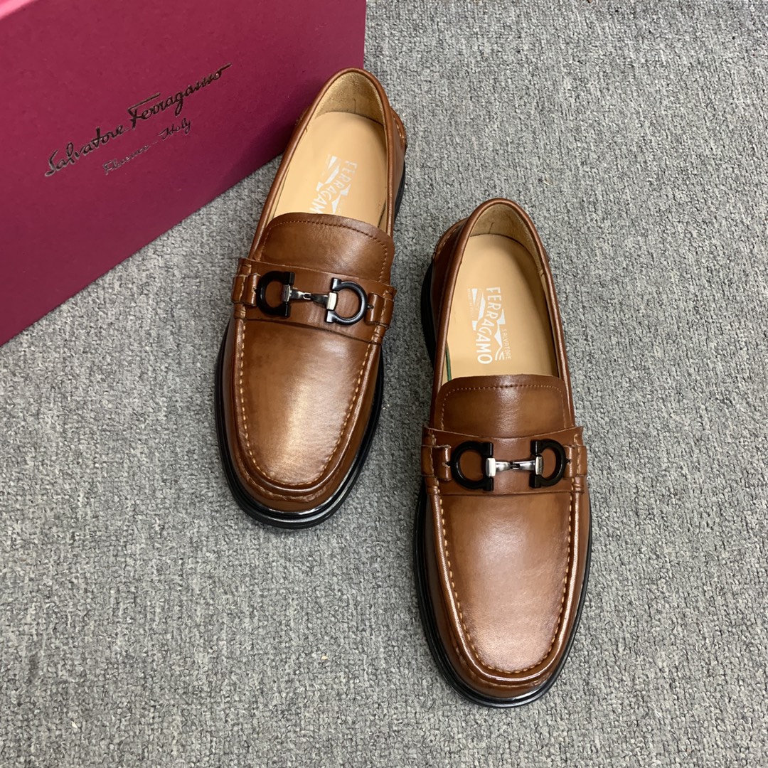 Ferragamo Style Leather Men's Shoes Lookbook Reference image 2