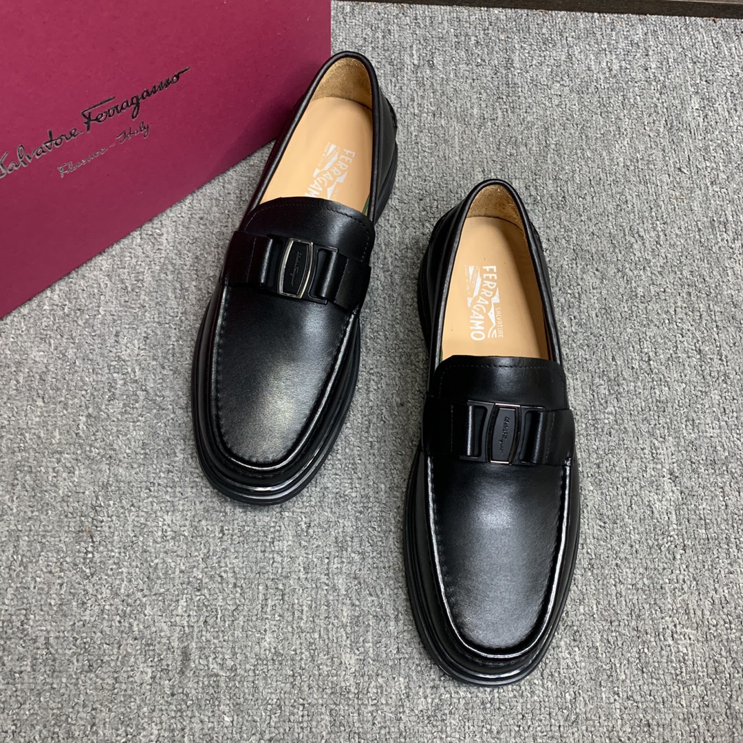 Ferragamo Style Leather Men's Shoes Lookbook Reference image 2