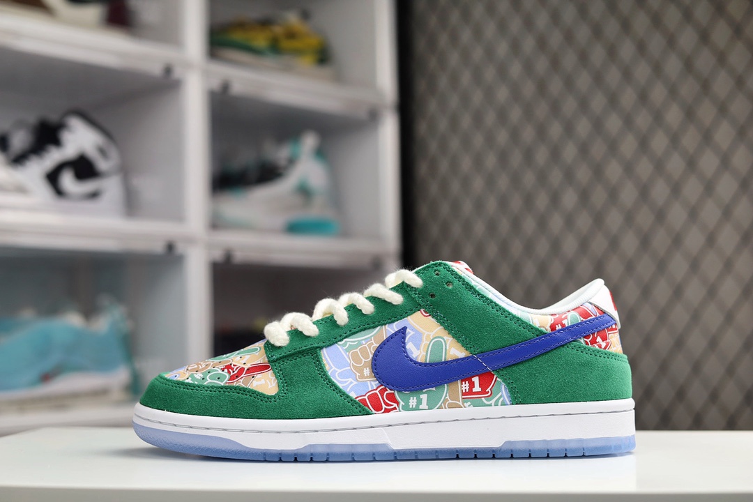 H0 Nk Dunk SB Low 蓝绿色系纯原大厂出品 实拍首发原装头层材料 独家版型蒸餾加工帶來的是更好的视觉和脚感体验大厂纯原品质出货 清洁度 电绣工艺 皮料切割干净无任何毛边 细节完美