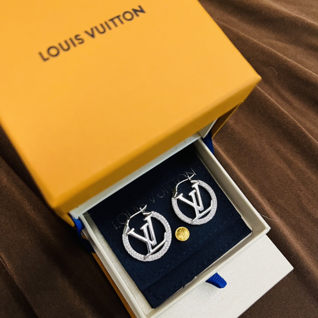 Louis Vuitton Jewelry Earring Gold Platinum Yellow 925 Silver Brass