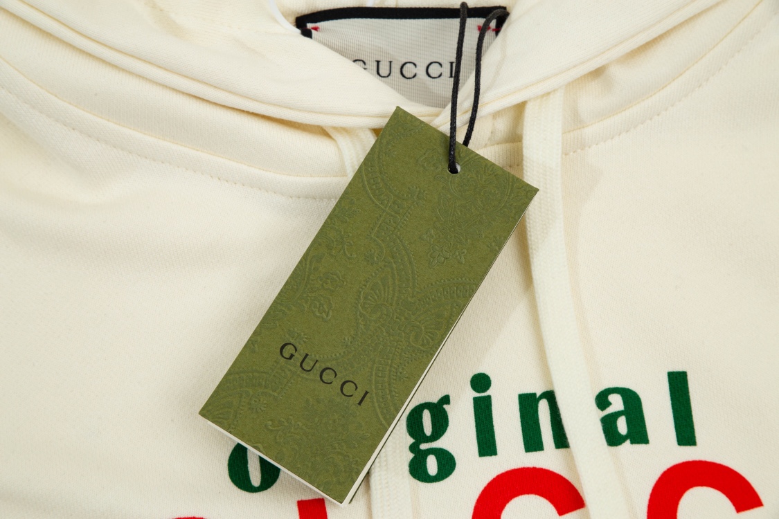 270 Gucci 古驰“Original Gucci”格言印花连帽卫衣